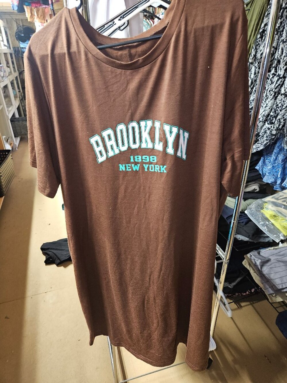 Brooklyn New York Graphic T-Shirt Brown - 4XL